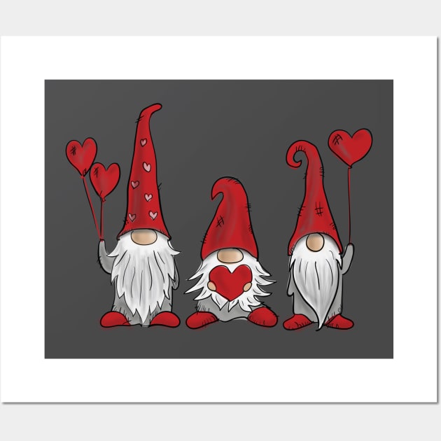 Cute Gnomes Valentines Gift Wall Art by Mstudio